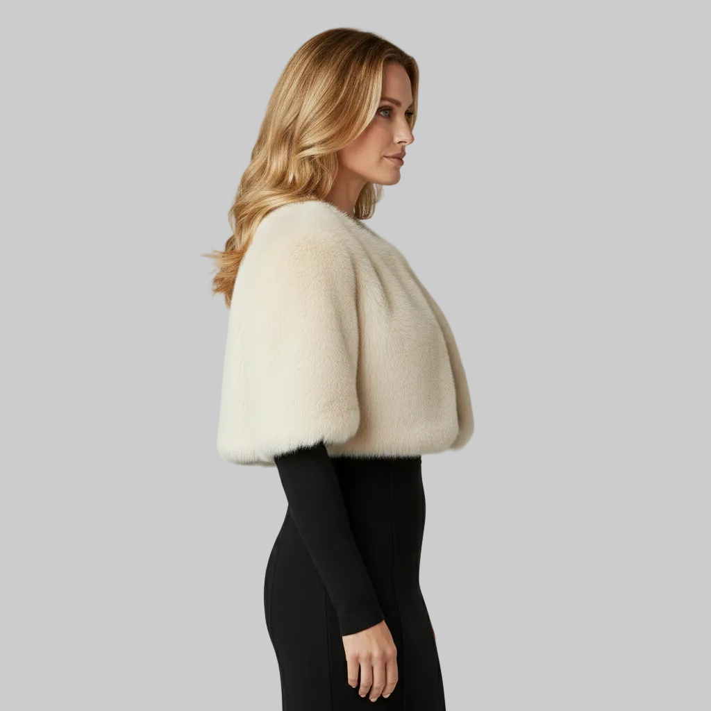 Veste boléro courte en fausse fourrure
