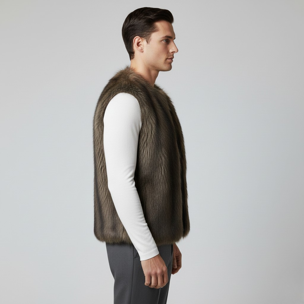 Gilet sans manches en fausse fourrure