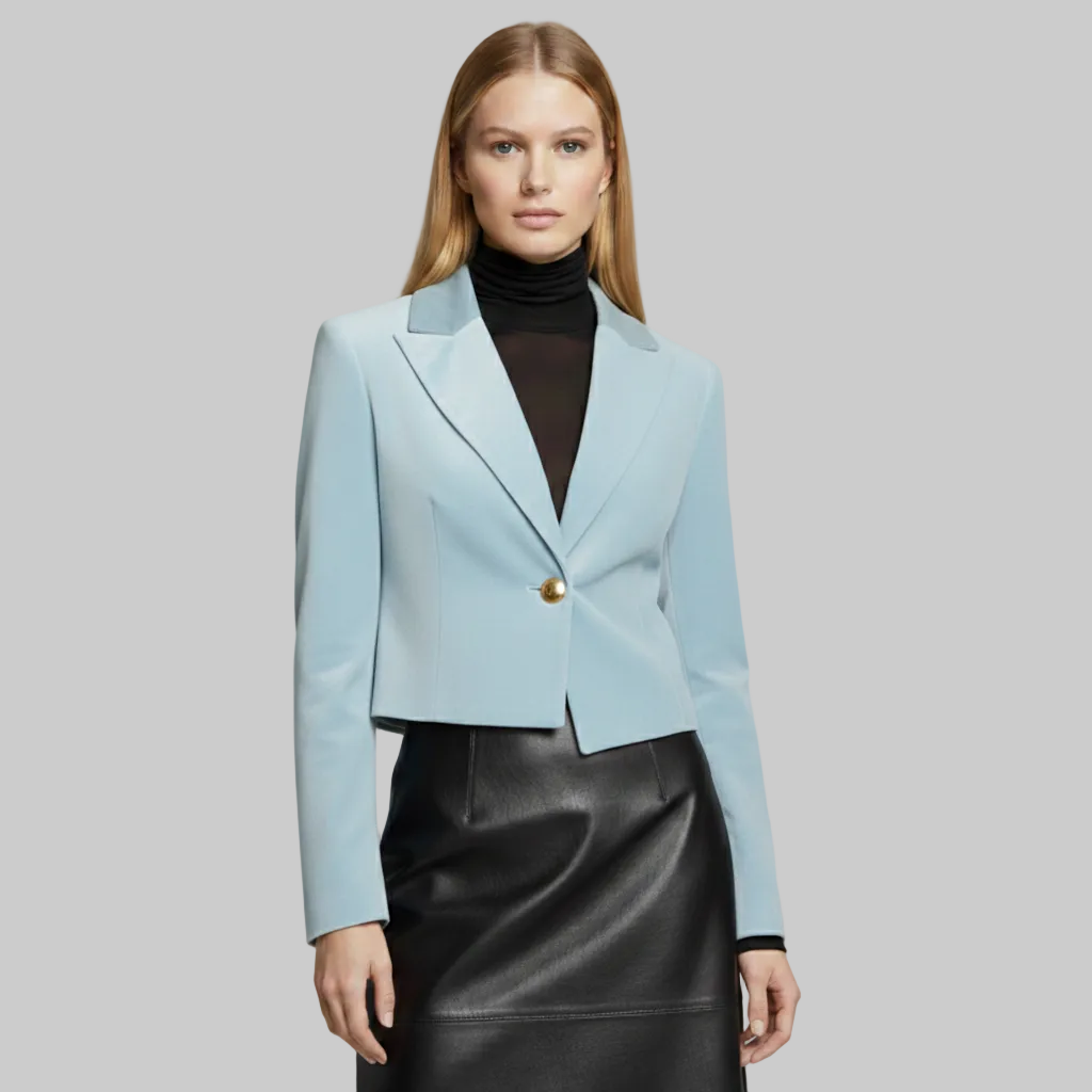 Blazer court à bouton unique