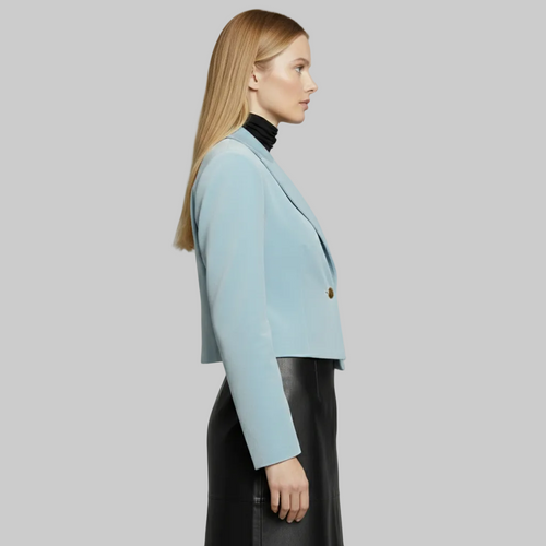 Blazer court à bouton unique