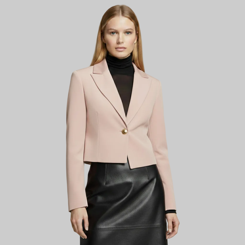 Blazer court à bouton unique