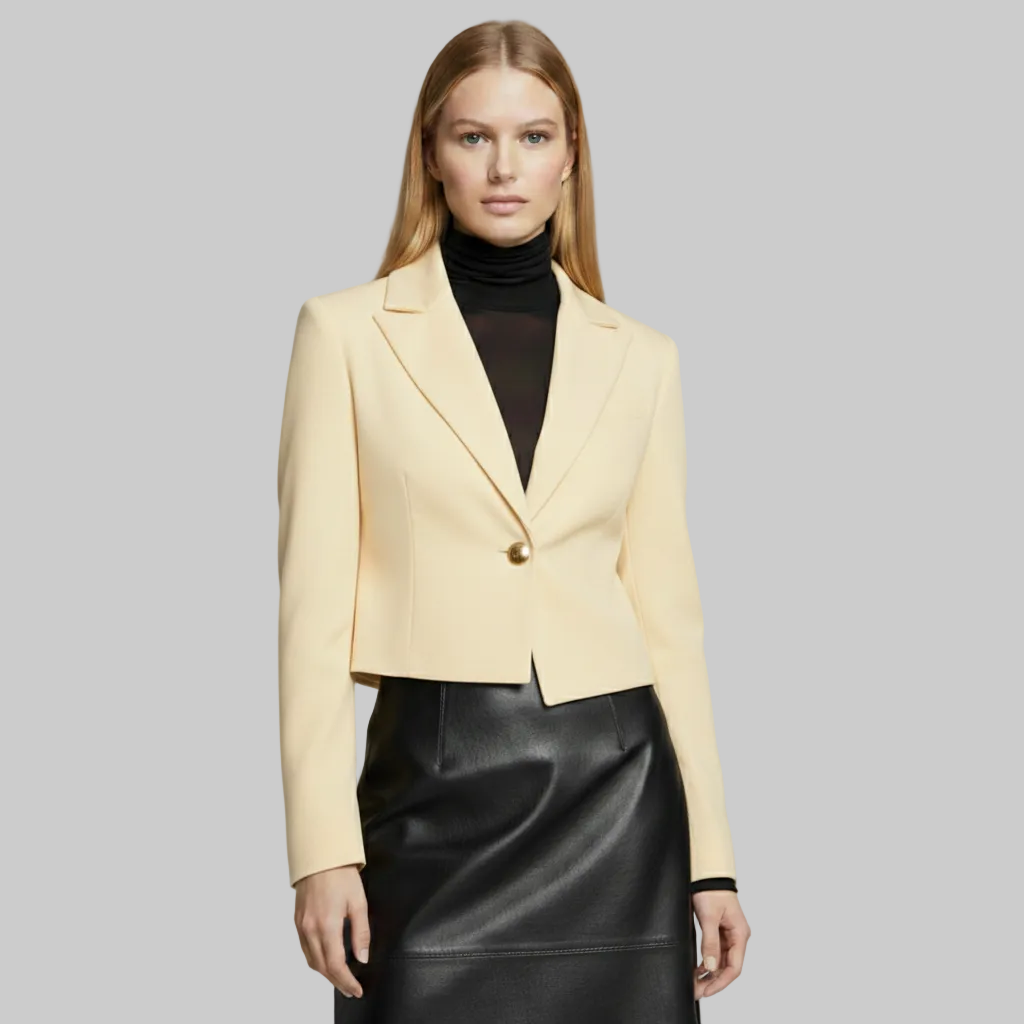 Blazer court à bouton unique