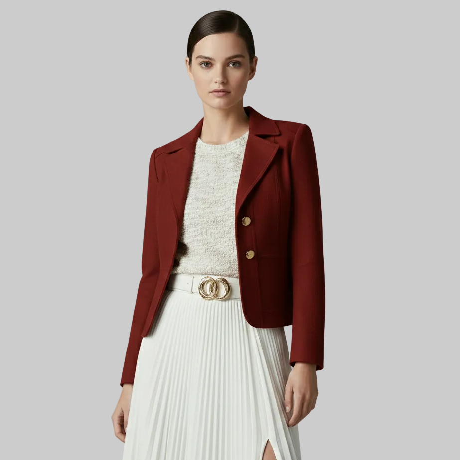 Blazer court à double boutonnage