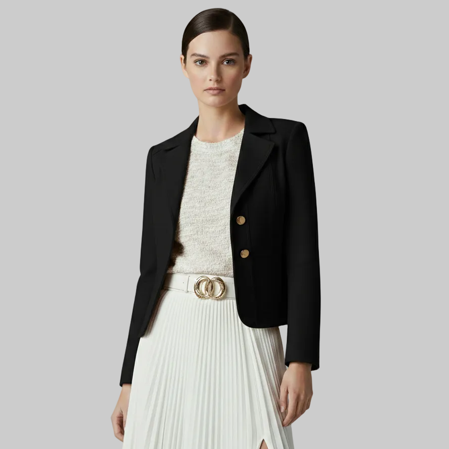 Blazer court à double boutonnage